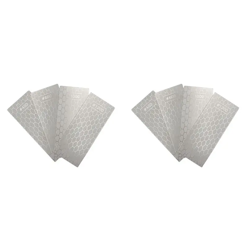 8Pcs Diamond Sharpening Stones,With Non-Slip Mat, 400/600/1000/1200 Grit, Whetstone Honeycomb For Kitchen Sharpening-[LUCK 9]