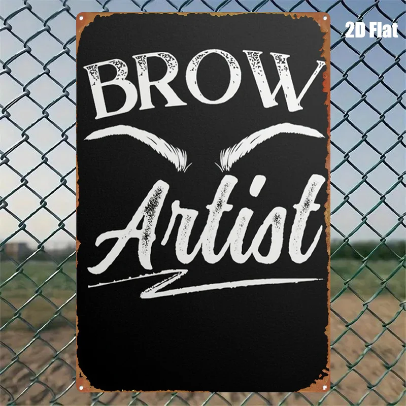 1pc Metal Sign, Eyebrow Artist Painting, Wall Sticker, Beauty Salon Decoration, Fashionable Creative Wall Decor, Iconic Figure,