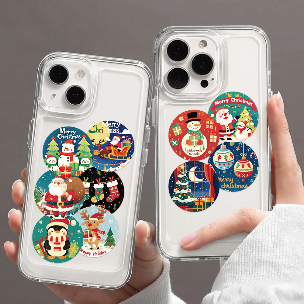 500 uds/rollo de pegatinas de decoración de etiquetas de sello de Navidad de dibujos animados divertidos y bonitos, cuaderno DIY, portátil, juguetes de pegatinas de recompensa para fiesta de niños y niñas