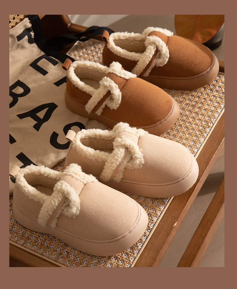 Comwarm Flauschige Damen-Baumwollschuhe, Winter-Outdoor-Anti-Rutsch-Hausschuhe, verstellbare, mit Fleece gefütterte Slides, flauschige, gemütliche, warme Schuhe – Detail 19