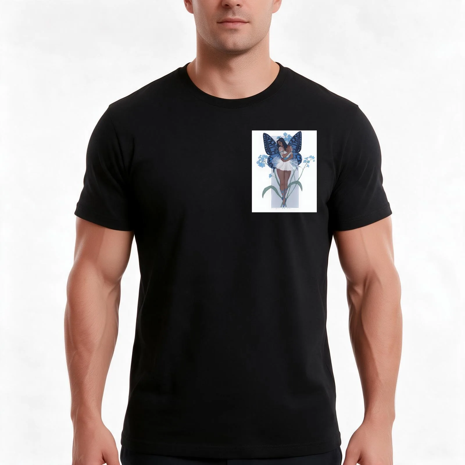 forget-me-not T-Shirt, Summer Casual Cotton Tee, Oversized Streetwear Tops, Vintage Graphic Print, Loose Fit Short Sleeve