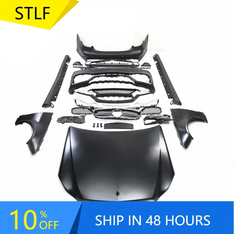 

For S S E ClassW212 09-15 Upgr ToE63 S Model Include Front And Rear Bumper Side Skirt Front Spoiler