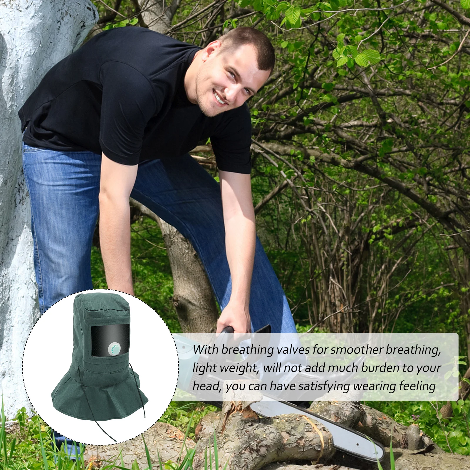 

Sand Hood Protector Anti-Dust Mask with Transparent Pc Screen Oxford Cloth Face Protection for Men Women Sandblasting