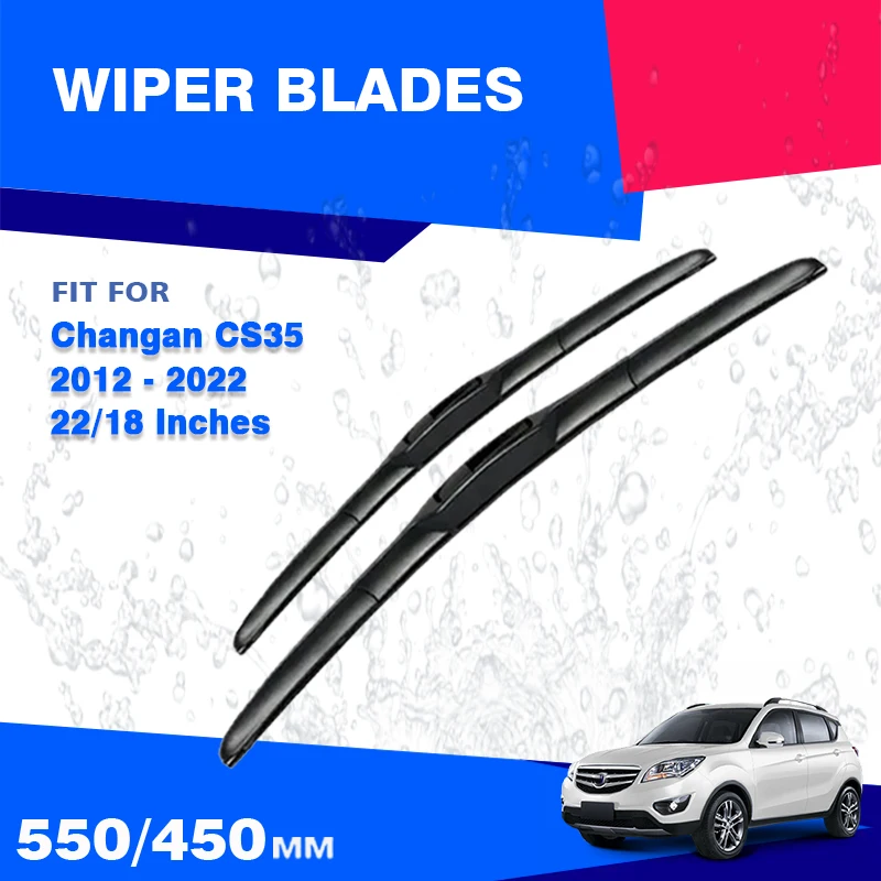 Front Wiper Blades For CHANA Changan CS35 CS35 Plus 2012 - 2022 Winshield Brushes Accessories J Hook Rubber Refills Cutter Parts