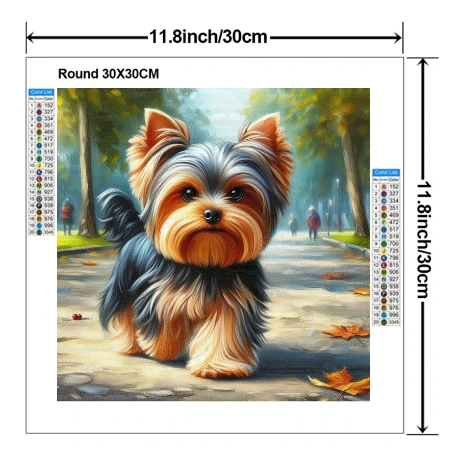 Yorkshire Terrier Dog 5D DIY Diamond Painting Animal Embroidery Rhinestone Mosaic Cross Stitch Room Decor Children's Gift view 3