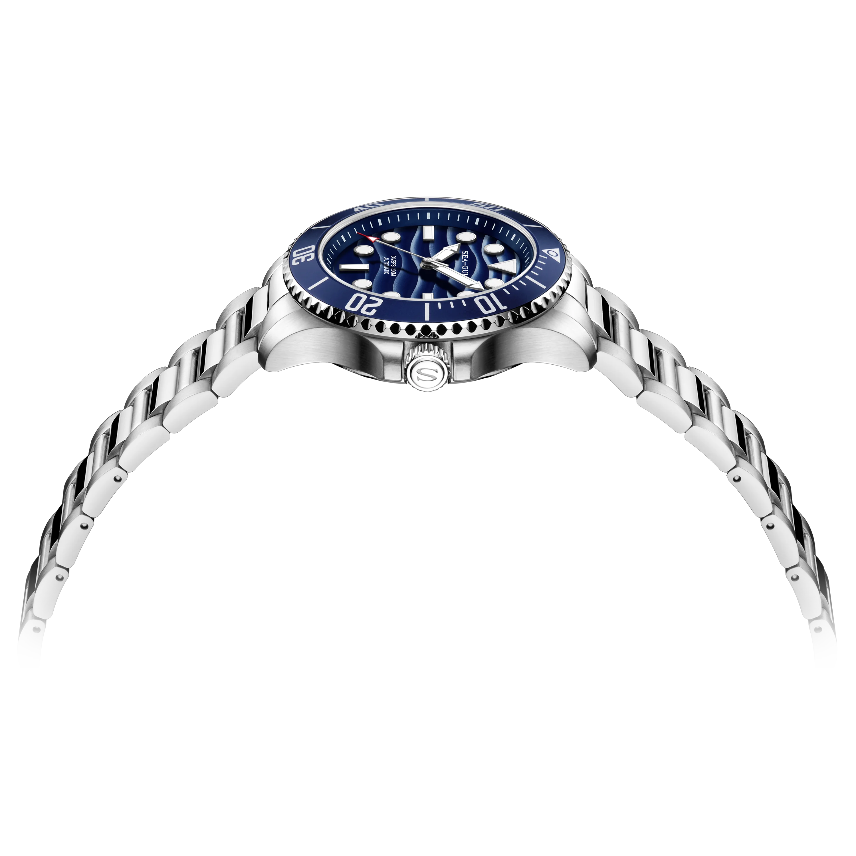 النورس المحيط سلسلة التلقائي رجل ساعات المعصم الميكانيكية موجة الهاتفي التقويم 200 متر مقاوم للماء مضيئة ساعة الغوص reloj 6203