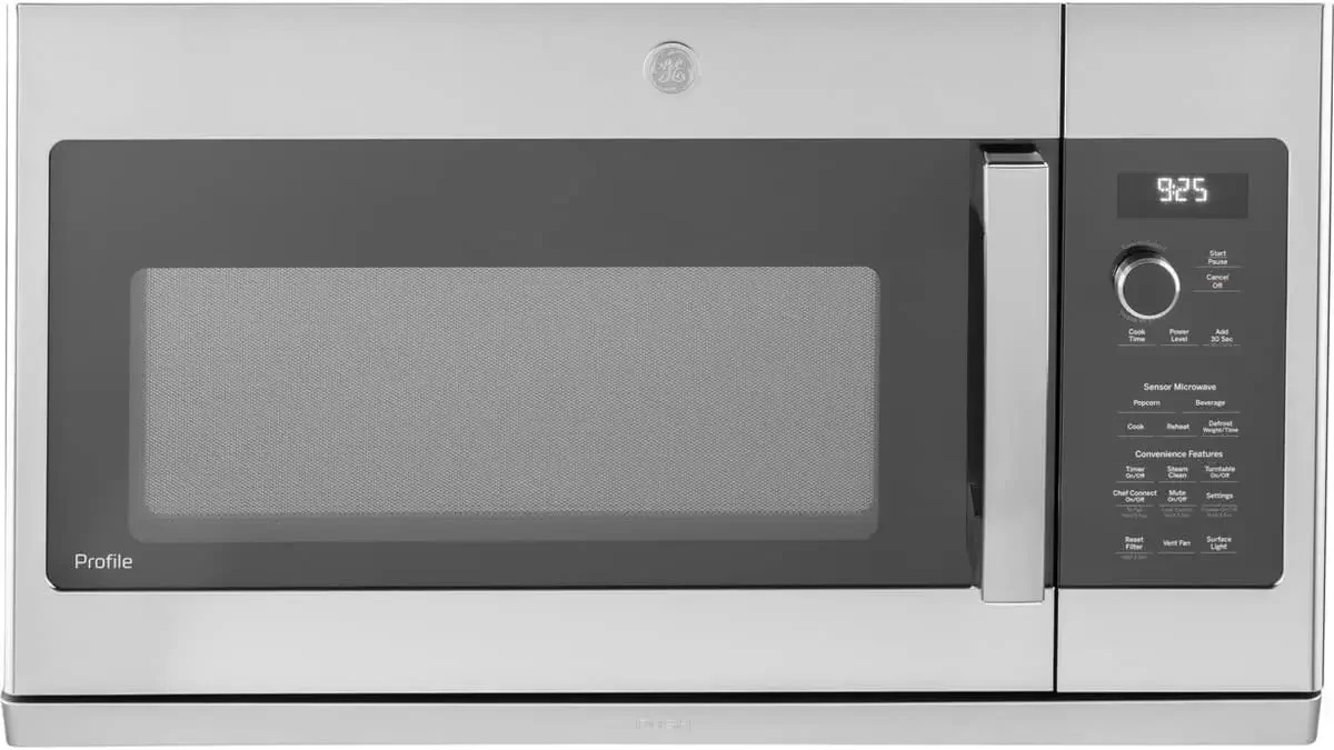 Profile 2.2 Cubic Feet 1000W Over-the-Range Sensor Microwave Oven with Extendable Slide-Out Vent and Sensor Controls