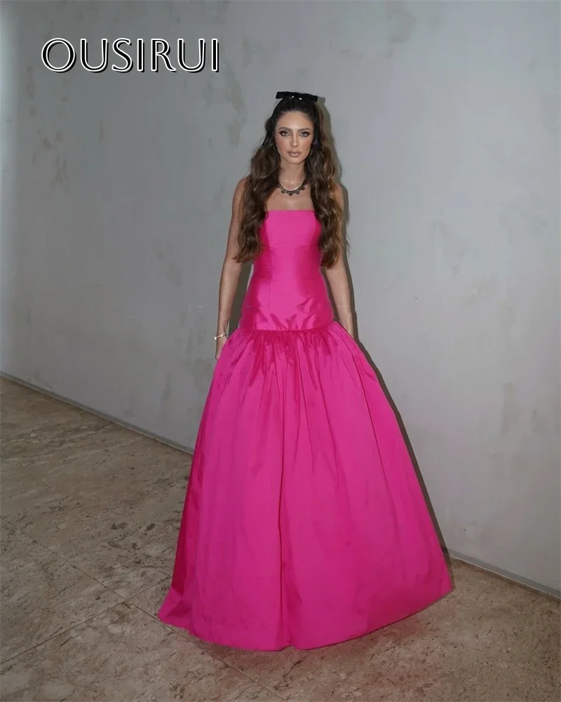 Vestidos De Noche largos elegantes De satén, Vestidos De Noche formales sin tirantes plisados sin mangas, Vestidos De Noche personalizados