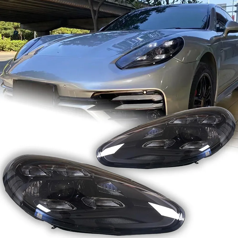 ไฟรถยนต์สำหรับ Porsche Panamera 970ไฟหน้าโปรเจคเตอร์เลนส์ไดนามิกไฟฉายคาดศีรษะสัญญาณไฟหน้า LED อุปกรณ์เสริมรถยนต์ DRL