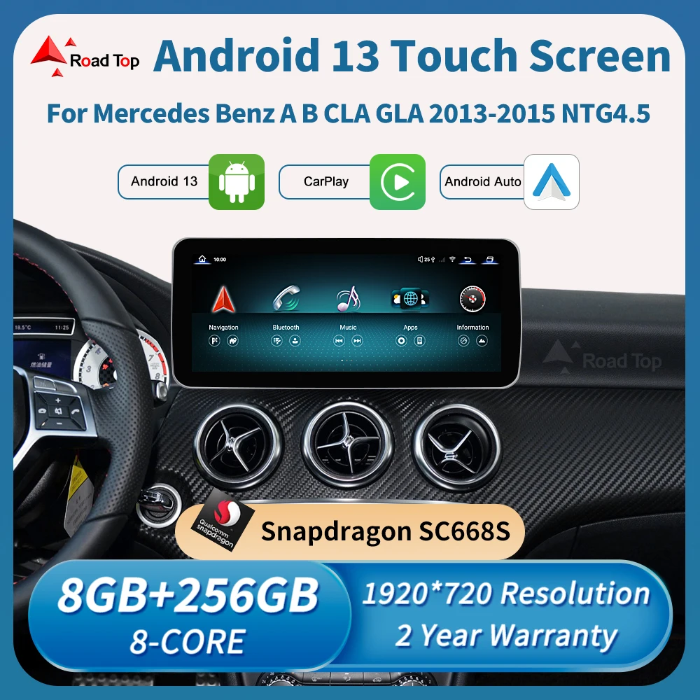 

Android 13 Car Multimedia Player For Mercedes A B CLA GLA W176 2013-2015 Bluetooth WIFI GPS Navigation Carplay Screen Auto Radio