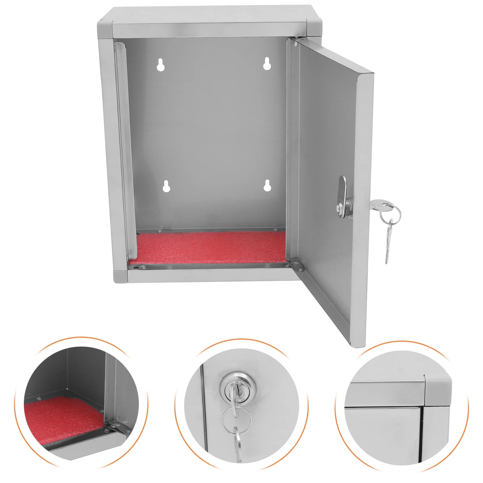 

Weather Resistant Outdoor Stainless Steel Drop Mail Container for Office School Cell Phone Storage Lockable Cabinet