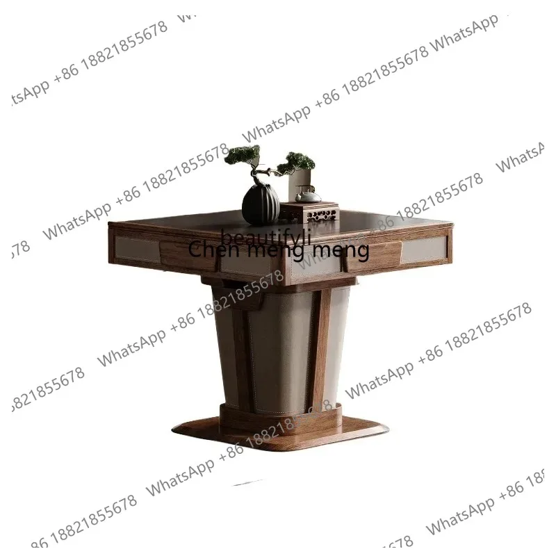 LHY26 ssNew Light Luxury Solid wood mahjong table rubber wood dining table dual-purpose automatic household high-end mahjong mac