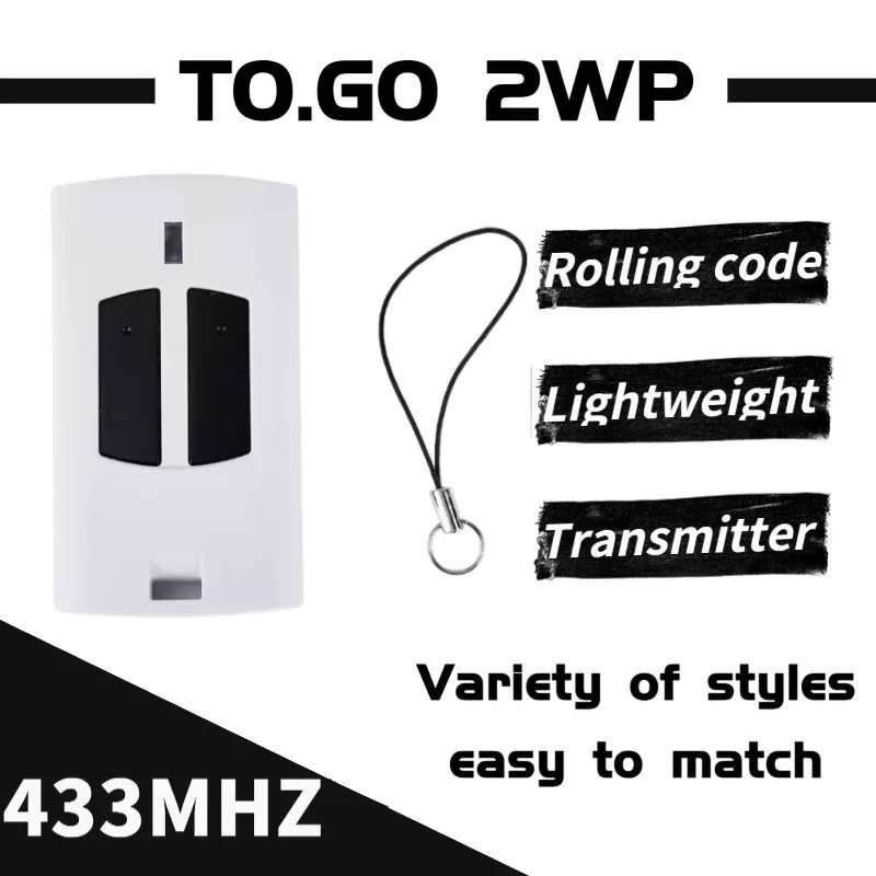

BENINCA Garage Door Remote 433.92MHz TO.GO 2WP Garage Door Opener Transmitter