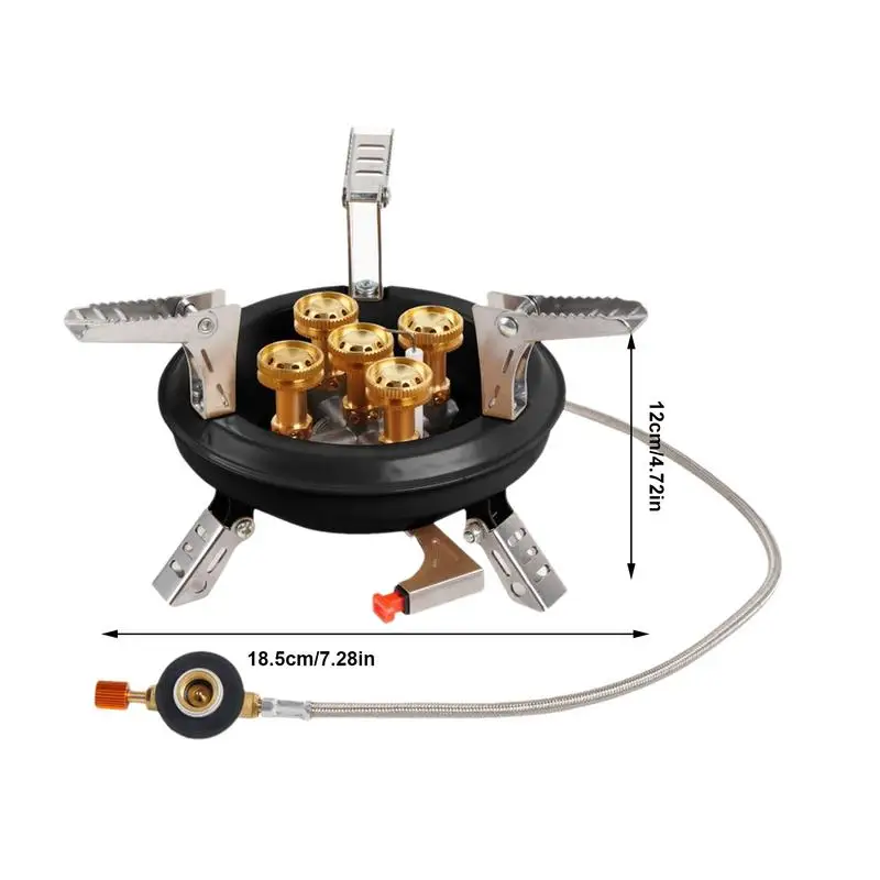 BRS-201/201A Five-core Outdoor Camping Stove 16000W Portable Backpacking Camping Stove Burner Hiking Picnic Cooking Stove