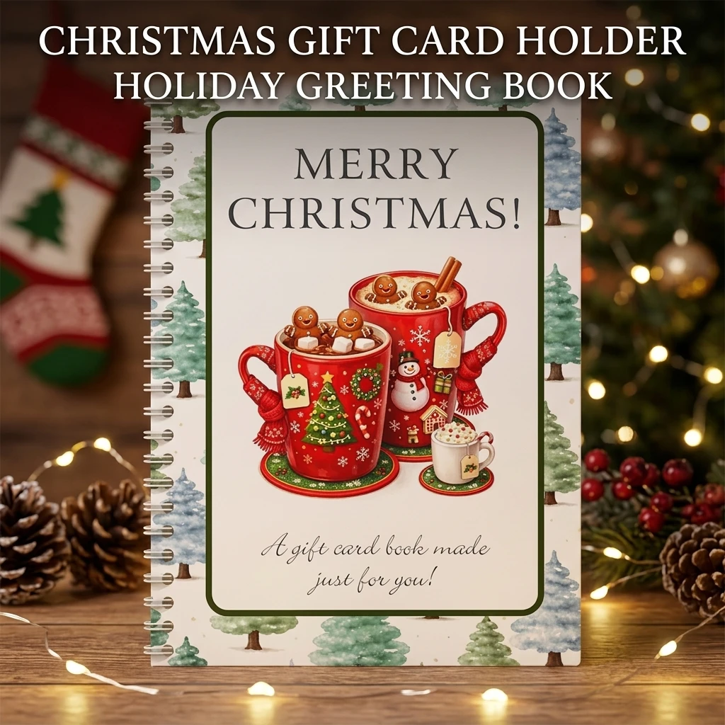 Gift Card Holder Organizer Christmas Gift Card Book for Holiday Party Festive Storage Album Stocking Stuffers for Kids
