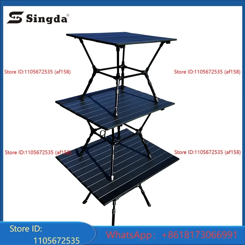 Outdoor aluminum alloy camping folding table, aluminum plate table, barbecue picnic table, lightweight table