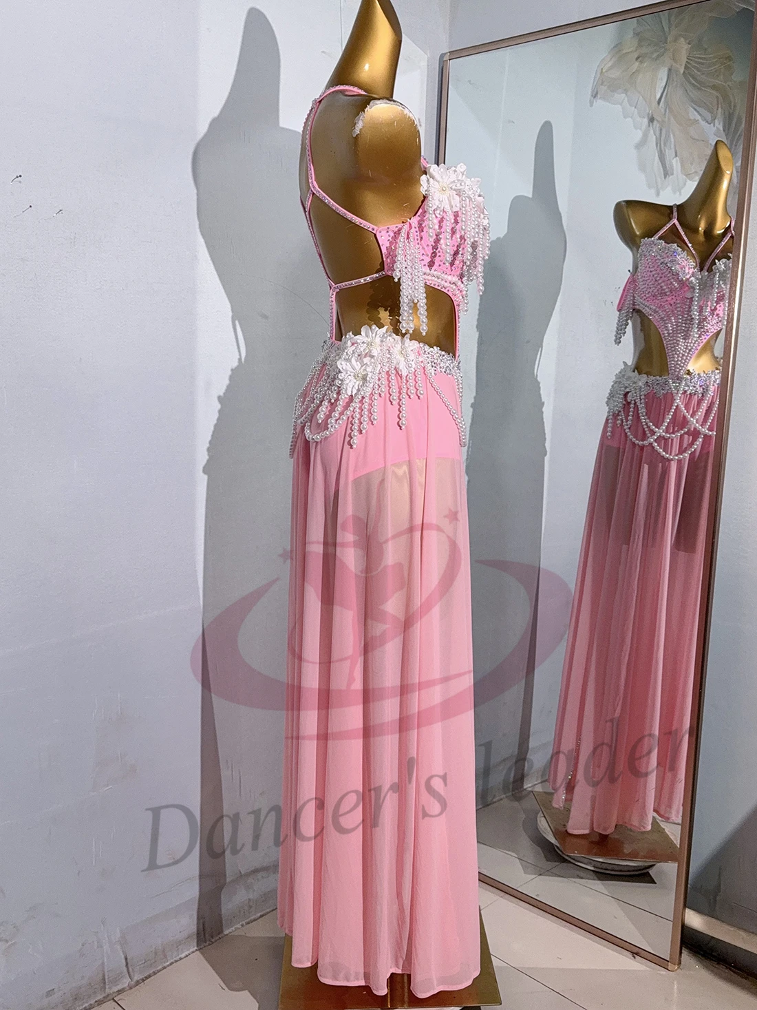 ชุดเต้นรําท้อง, ที่กําหนดเองระดับไฮเอนด์, สายมุกใหญ่, แทงโก้, หญิงผู้ใหญ่, เวทีเด็ก, เสื้อผ้ามืออาชีพ