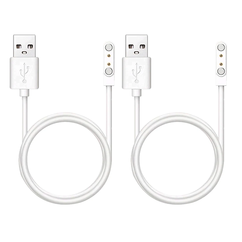 

2Pcs 2Pin Magnetic Smart Watch Cable Universal Charging Cord Secure Fast Stable Power Overvoltage Protection
