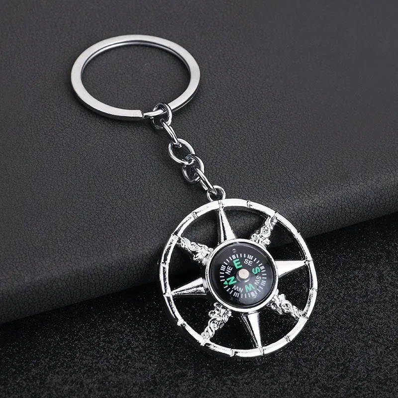 New Compass Keychain Unisex Outdoor Mountaineering Rock Climbing Backpack Pendant Bottle Opener Key Ring No Guide Function