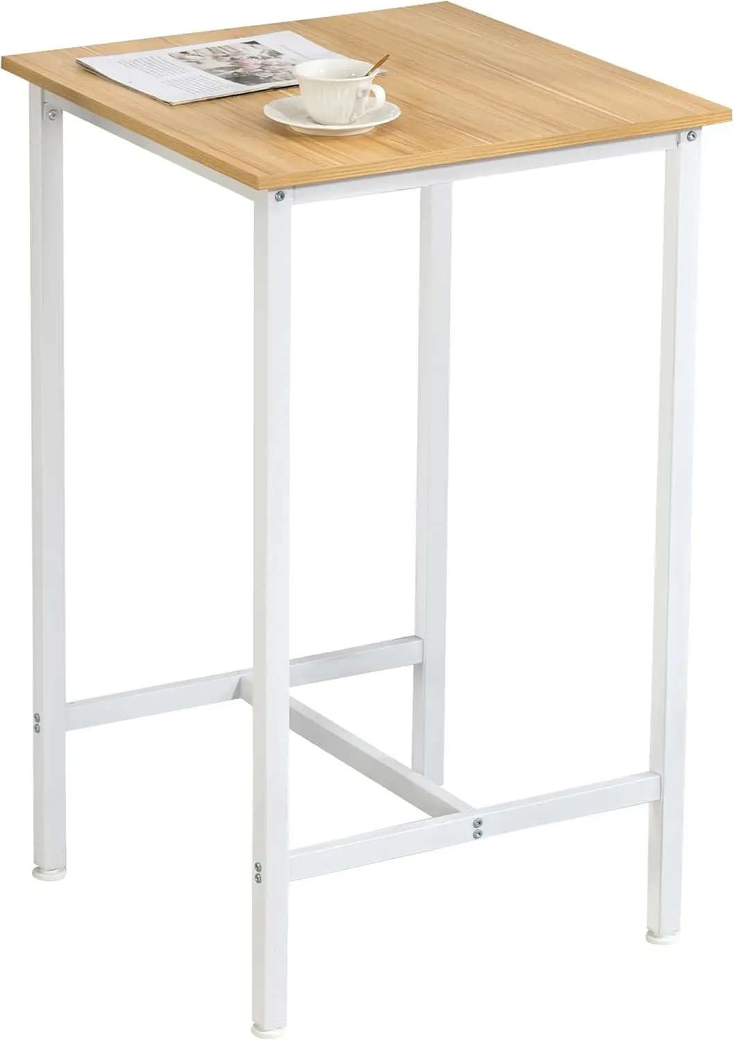 

Finnhomy Bar Table, 23.6"" Pub Table High Top Table, Square Bar Height Table, Counter Height Cocktail Table, Small Kitchen