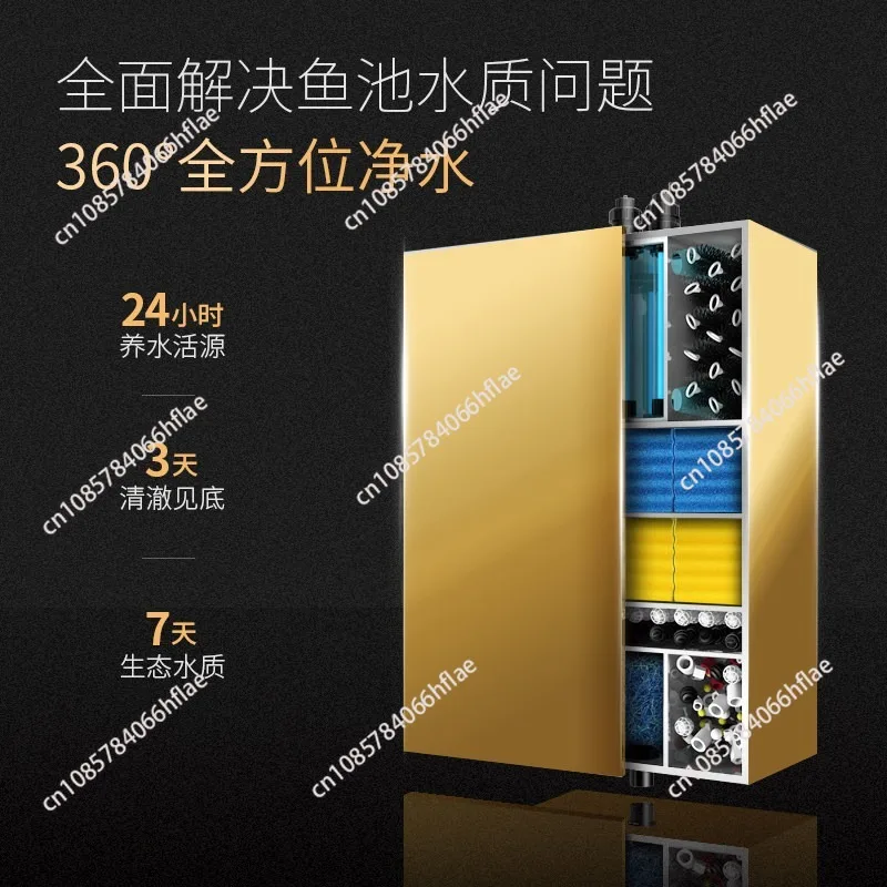 Large Fish Pond Filter Water Circulation Filtration Equipment System for Koi Pond Water Purification