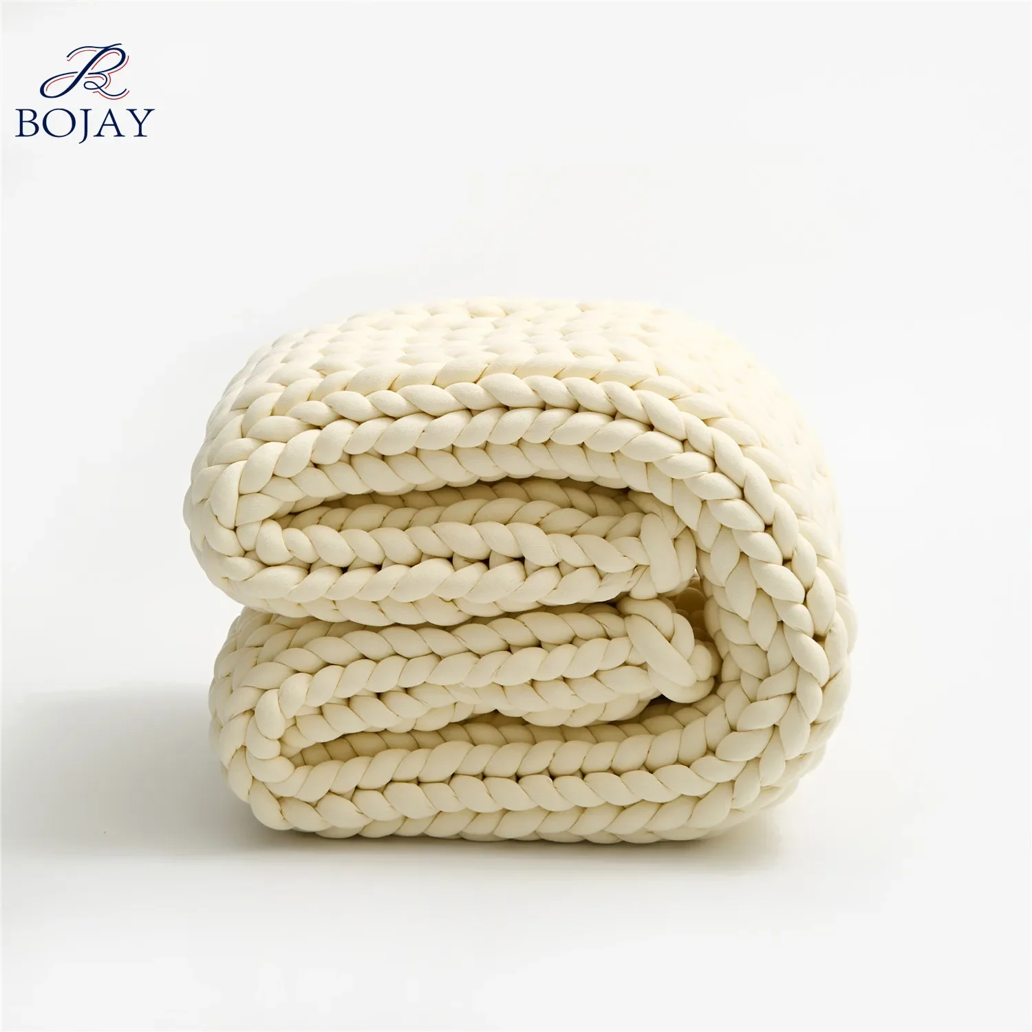 Soft Cotton Tube Yarn Knitted Blanket Handmade Cable Knit Throw Blanket Couch Bed Weighted Chunky Blanket Gift