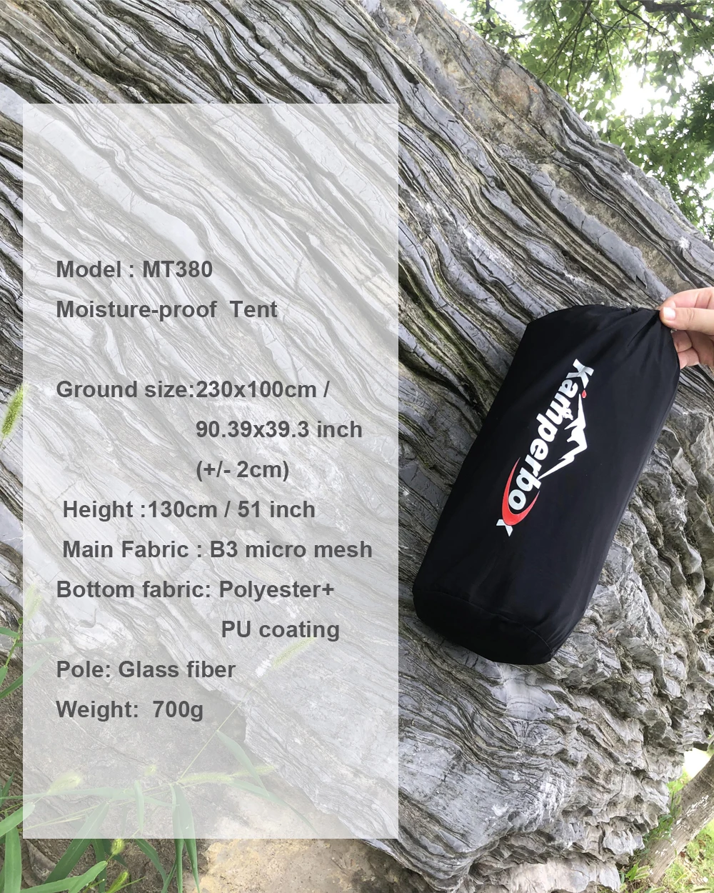 Kamperbox MT380 Moisture Proof Camping Tent B3 Micro Mesh Single Person Tent Glass Fiber Pole PU Polyester Bottom Outdoor Tent