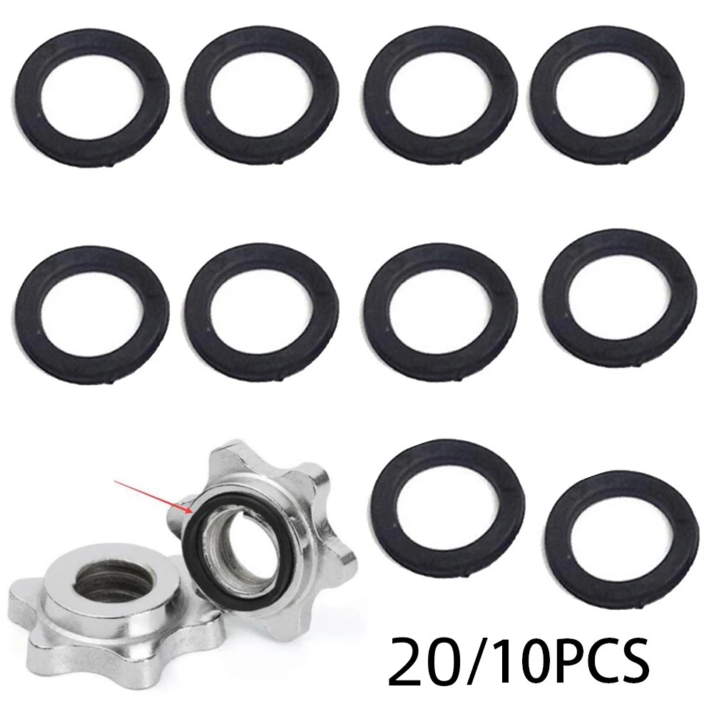 10/20pcs Replacement Orings Rubber Washers For 1 Spinlock Dumbbell Nut Fitness Accessories Durable Practical Plastic Black 25mm