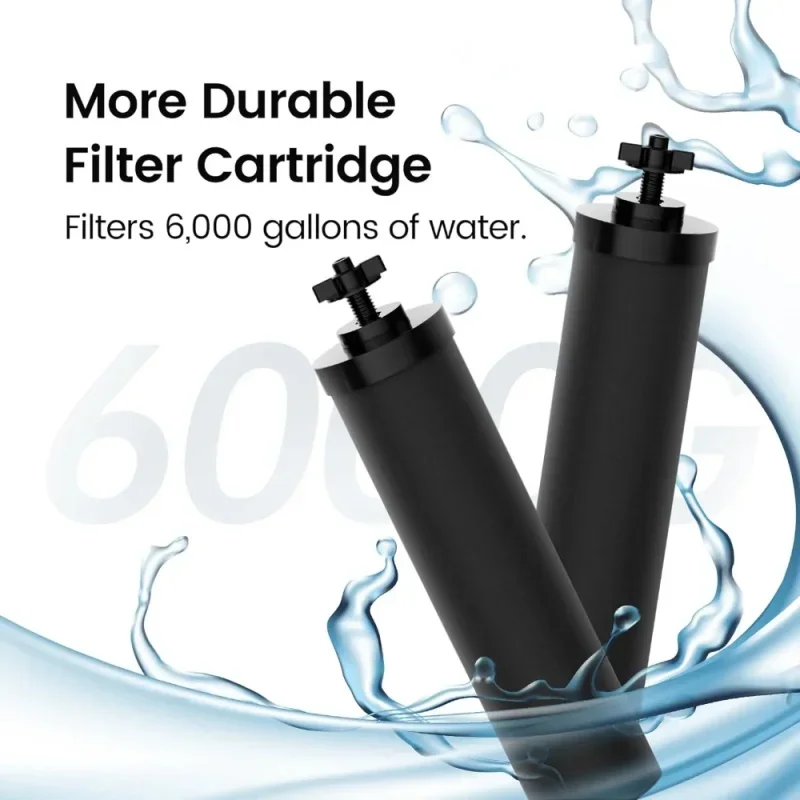 Filtre à eau au charbon actif, lot de 2 : éléments de remplacement pour systèmes de purification à alimentation par gravité, compatible avec le style BB9-2