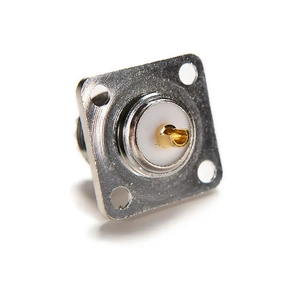 2Pcs SO239 Chassis Mount Connector UHF Female 25x25mm Flange Panel Coaxial Connector PL259 Solder Cup 4 Holes RF Coax Adapter