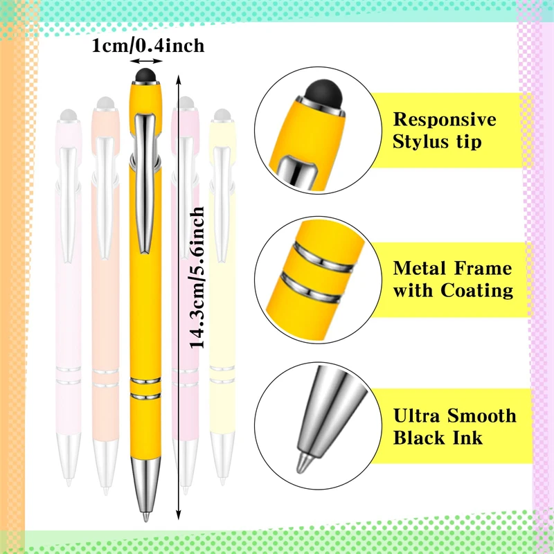 Imagem -06 - Caneta Esferográfica de Metal com Ponta da Caneta Tinta Preta Caneta de Escrita Manual para Tela Sensível ao Toque Caneta em 10 mm 50 Peças