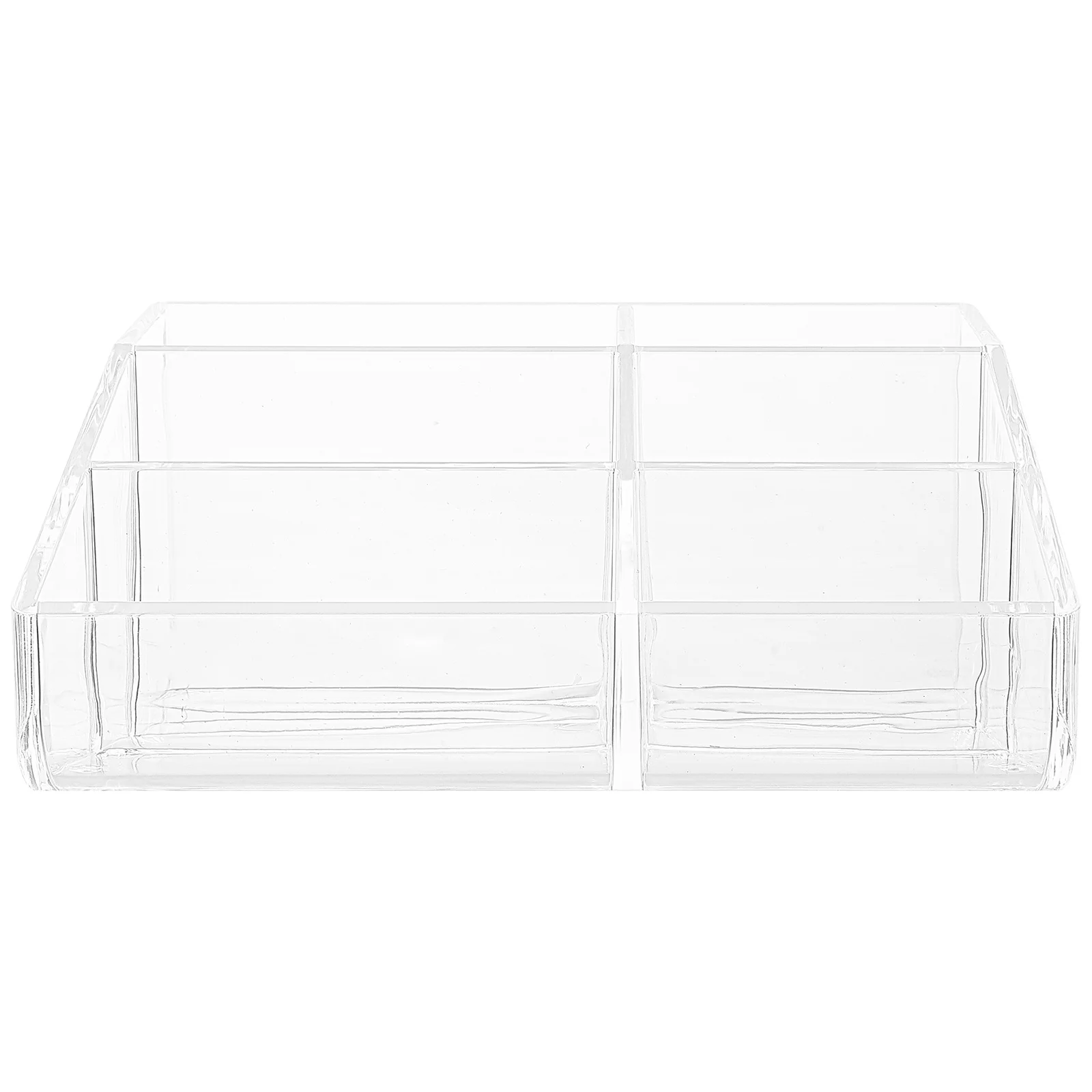

6 Compartment Clear Makeup Organizer Box Fine Workmanship for Bedroom Dressing Table Lipstick and Storage Holder