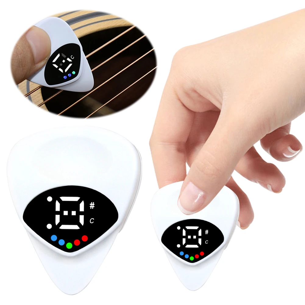 2 in 1 Guitar Picks Tuner Digital Electronic Tuner Acoustic Guitar Tuner for Acoustic/Electric Guitar Bass