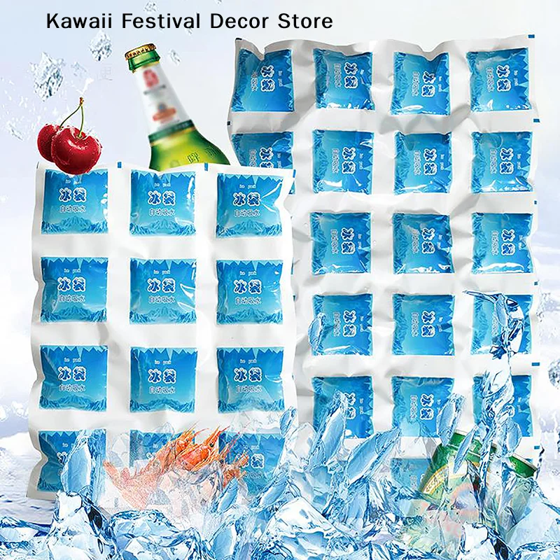 【K】Reusable Gel Ice Bag Automatic Water Absorption Insulated Ice Pack Pain Cold Compress Cooling Bag Food Keep Fresh Ice Pack