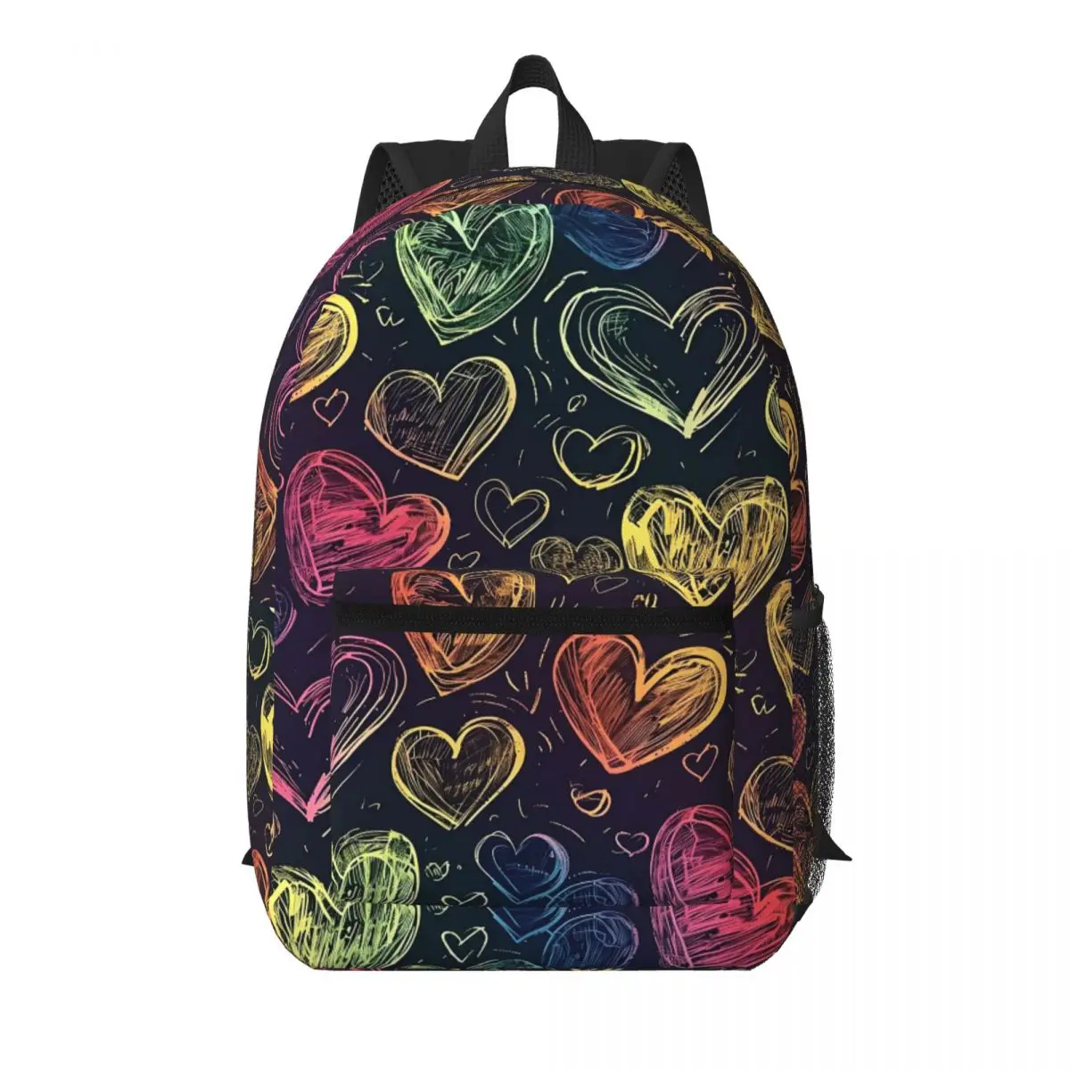 

Colorful Heart Pattern Student Backpack School Bag Hiking Travel Daypack for Men Women Bookbag Shoulder Bags
