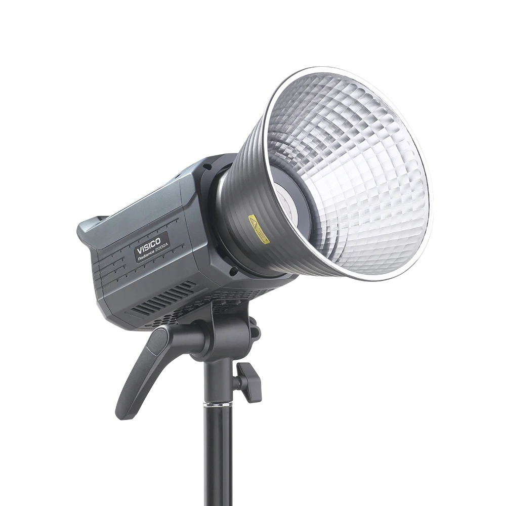 

VISICO 200W CE Certified AC Powered 2700K-6500K Dimmable Portable Mini Studio COB LED Light 2.4G for APP Photography Video