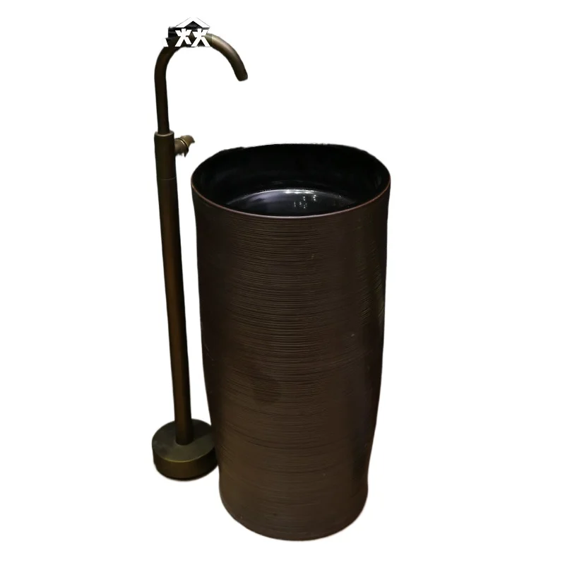 

Ретро-умывальник для ванной комнаты, керамический, интегрированный, вертикальный, для мытья рук