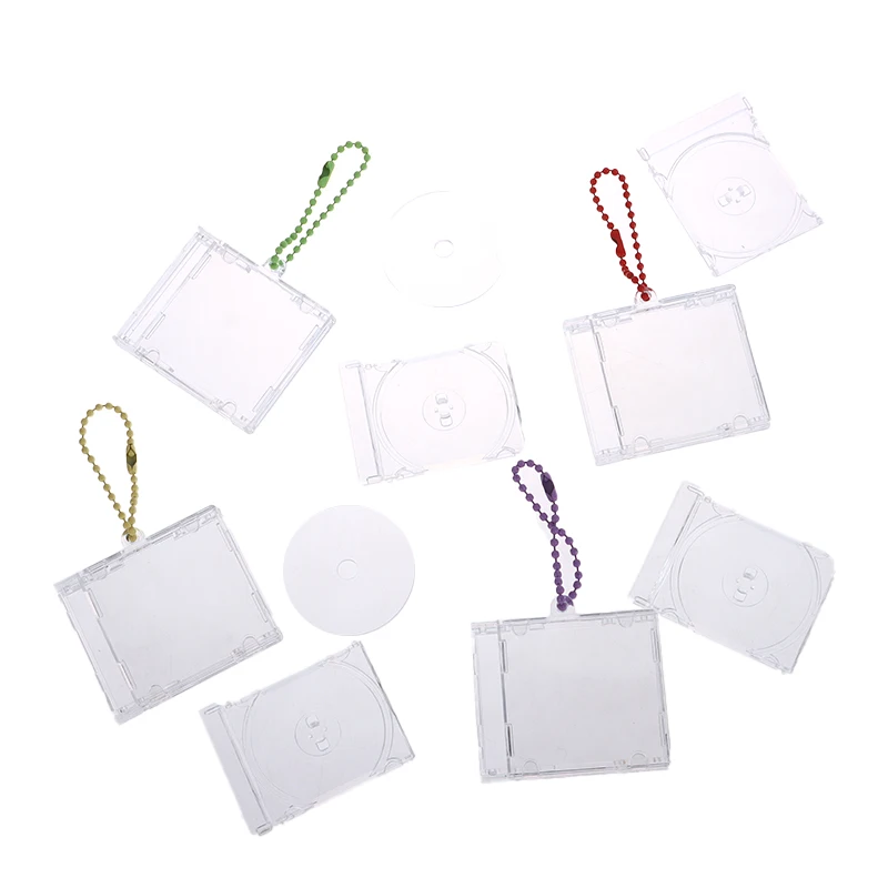 Blank Album Mini CD Case Keychain CD Player Keyring Peripheral Commemorative Album Key Holder For DIY Backpack Pendant