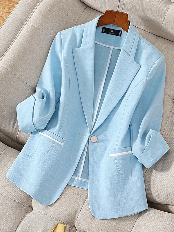 

Professional Workwear Seven Sleeve Suit Jacket Women's Commute One Button Slim Fit Small Western Style Spring Summer New Arrival