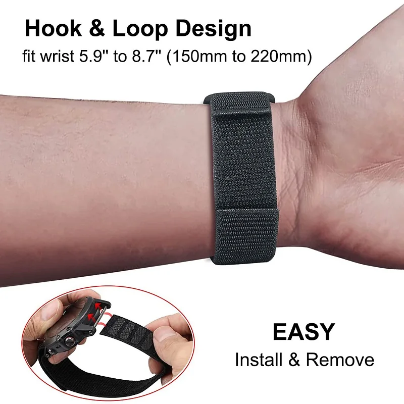 26 22mm Strap For Garmin Enduro D2 Fenix 7 7X Fenix6 6X Pro 5 5X Plus 3 HR Epix Gen 2 MK1 Mk2 Mk2i Breathable Nylon Strap