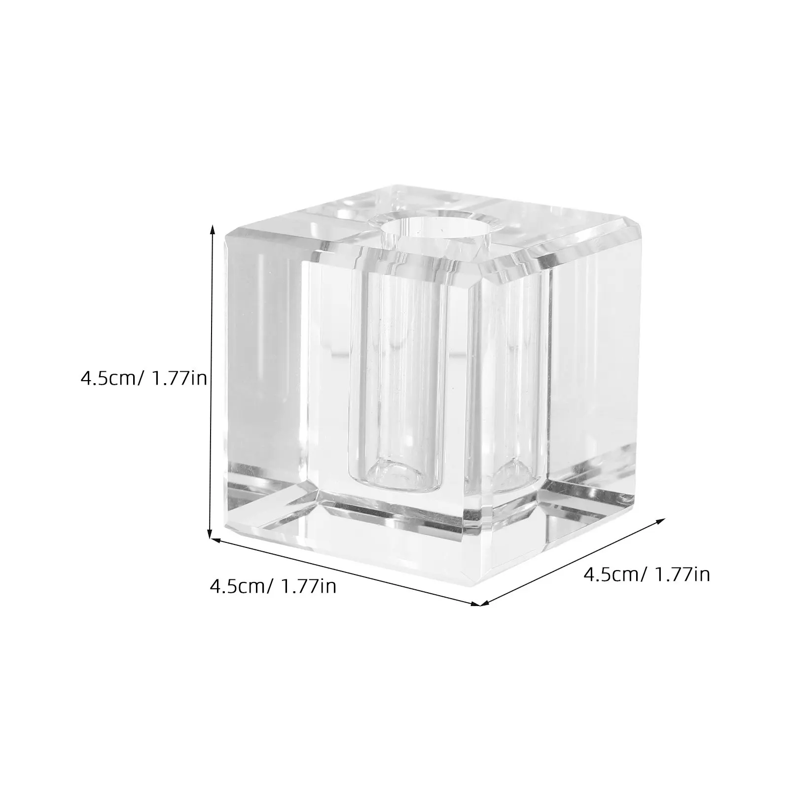 Crystal Transparent Pen Holder Organizer Pen Stand Square Minimalist Desk Fountain Office Study Room Decoration