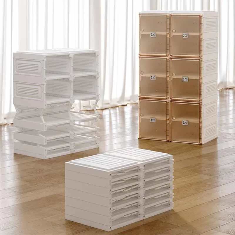 

Transparent Vertical Shoe Cabinets Multilayer Simple Organizer Hall Balcony Shoe Rack Hallway Dust Proof Furniture