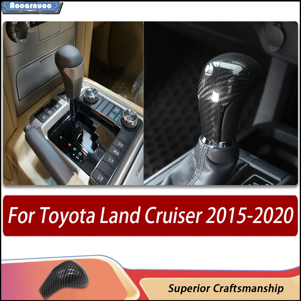 Fit For Toyota  Land Cruiser LC200 2015-2020 Carbon Fiber Gear Knob Sticker Cover