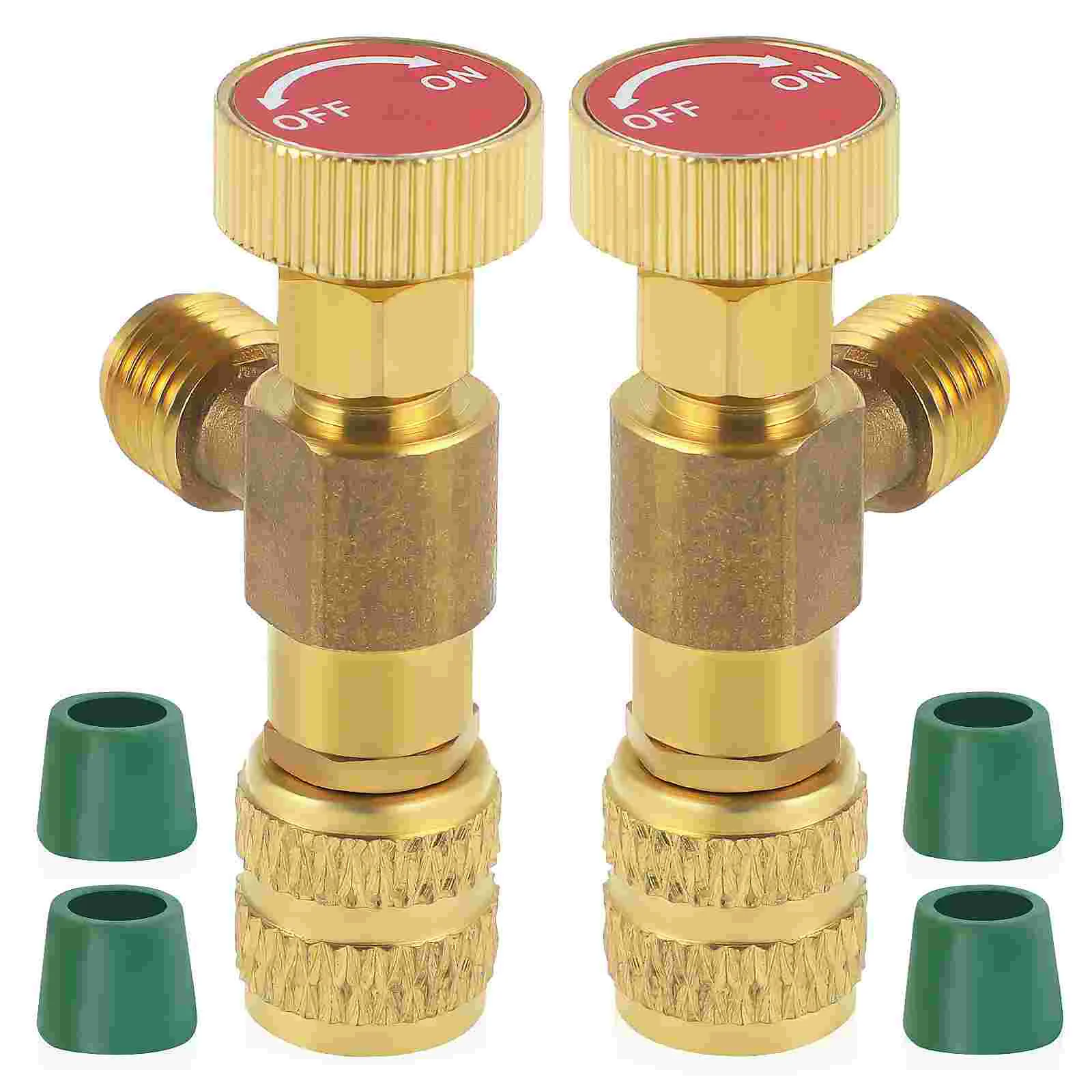 

2 Pcs Air Conditioning Safety Valve Refrigerant Charging Ac Adapter Refrigeration Coupling Valves Shut Fill Dual Meter Tool