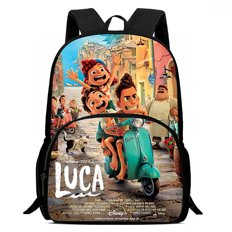 حقيبة ظهر مدرسية للأطفال مع جيب أمامي، حقائب مدرسية كرتونية بيكسار لوكا للفتيات والأولاد، حقيبة ظهر متينة للأطفال لطلاب التلاميذ