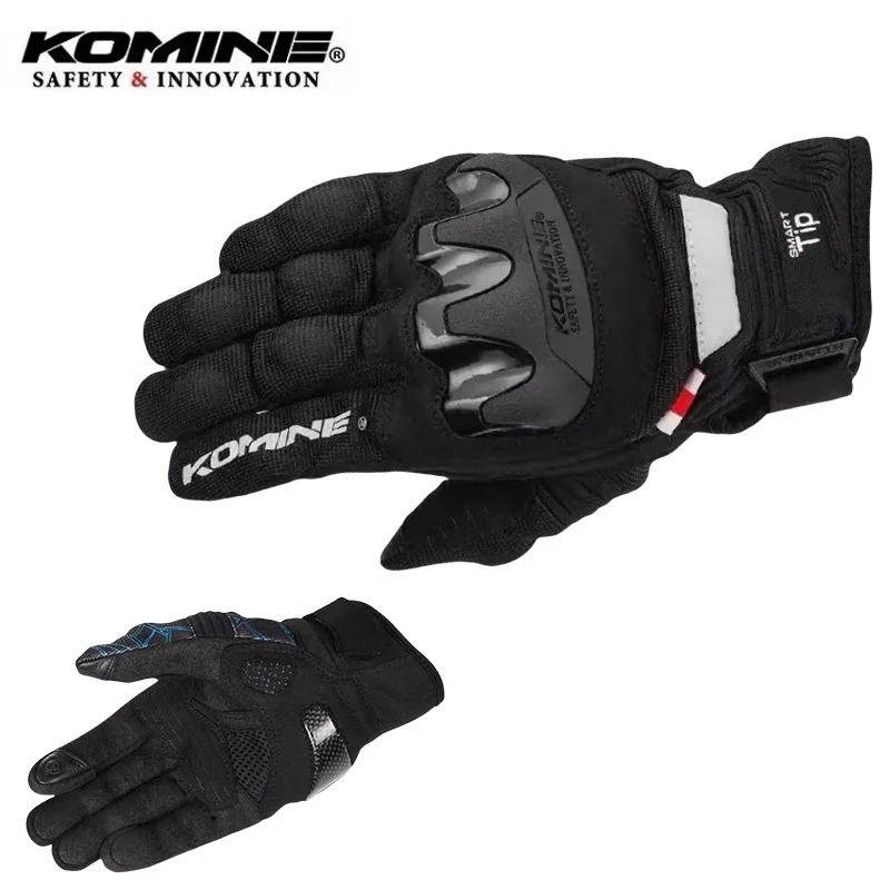 Guanti da ciclismo Komine per moto fuoristrada da corsa, guscio rigido traspirante, anticaduta, touch screen, GK-220