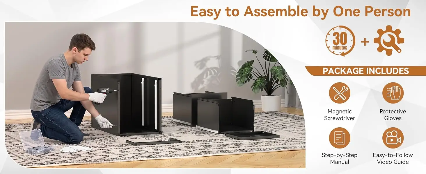 2 DRAWER METAL FILE CABINET WITH LOCK