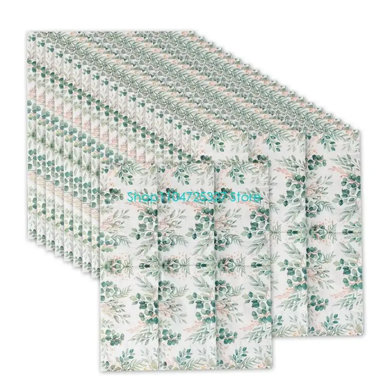 D8KF Pattern Party Napkins Absorbent Soft Disposables Paper Napkins for Gatherings