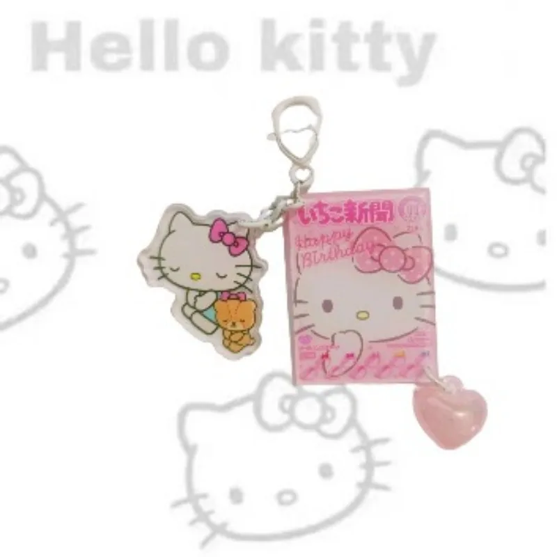 Sanrio Hello Kitty พวงกุญแจอะนิเมะ Action Figures Cinnamoroll น่ารักของเล่นรถกระเป๋านักเรียนตกแต่งชุดเด็กของขวัญวันเกิด