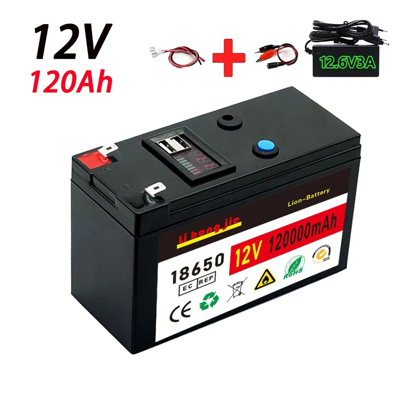 Brand new sprayer 12V 120Ah 3S6P volt built-in high current 30A BMS 18650 lithium battery pack for electric vehicle battery